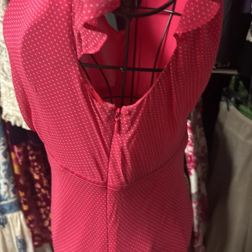 Ann Taylor Vibrant Pink Midi Dress 100% silk - Picture 5 of 5